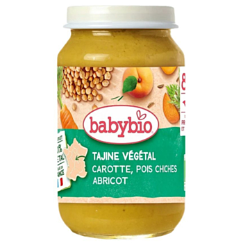 БЕЙБИ БИО ВЕГЕТАРИАНСКИ ТАЖИН СЪС ЗЕЛЕНЧУЦИ БУЛГУР И КАЙСИИ 200ГР