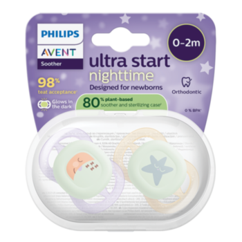 АВЕНТ ЗАЛЪГАЛКИ ОРТОДОНТИЧНИ ULTRA AIR НОЩНА 0-2M X 2БР GIRL SCF075/17