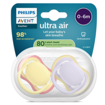 АВЕНТ ЗАЛЪГАЛКИ ОРТОДОНТИЧНИ ULTRA AIR 0-6M X 2БР МОМИЧЕ SCF087/03