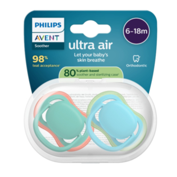 АВЕНТ ЗАЛЪГАЛКИ ОРТОДОНТИЧНИ ULTRA AIR 6-18M X 2БР МОМЧЕ SCF087/10