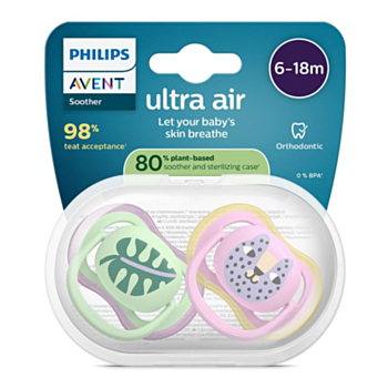 АВЕНТ ЗАЛЪГАЛКИ ОРТОДОНТИЧНИ ULTRA AIR 6-18M X 2БР КОТКА SCF087/13