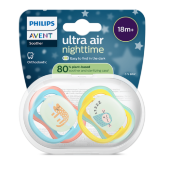 АВЕНТ ЗАЛЪГАЛКИ ОРТОДОНТИЧНИ ULTRA AIR НОЩНА 18+M X 2БР ЖИВОТНИ МОМЧЕ SCF376/32