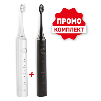 ПРОМО КОМПЛЕКТ МИКРОЛАЙФ CLEAN S5 BLACK + CLEAN S5 WHITE ЗВУКОВИ ЕЛЕКТРИЧЕСКИ ЧЕТКИ ЗА ЗЪБИ