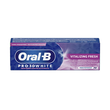 ОРАЛ-Б ПАСТА ЗА ЗЪБИ PRO-3D WHITE VITALIZING FRESH 75МЛ