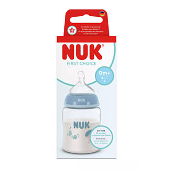 НУК FIRST CHOICE РР ШИШЕ TEMPERATURE CONTROL 150МЛ+БИБЕРОН СИЛИКОН 0+ S КИТ МОМЧЕ 10215413