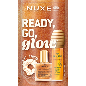 НУКС КОМПЛЕКТ РЕВ ДЮ МИЕЛ МЕДЕНА ГРИЖА УСТНИ 10МЛ+ПРОДИЖО СУХО МАСЛО СЪС ЗЛАТНИ ЧАСТИЦИ 10МЛ+СКРЪНЧ