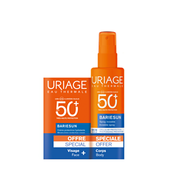 ЮРИАЖ КОМПЛЕКТ БАРИЕСЪН ХИДРАТИРАЩ КРЕМ ЗА ЛИЦЕ SPF50+ 50МЛ+НЕВИДИМ СПРЕЙ ЗА ТЯЛО SPF50+ 200МЛ