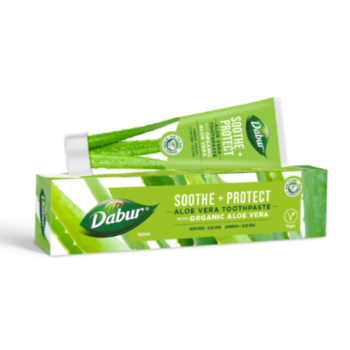 DABUR НАТУРАЛНА ПАСТА ЗА ЗЪБИ С ОРГАНИЧНО АЛОЕ ПРИ ПРОБЛЕМНИ ВЕНЦИ SOOTHE AND PROTECT 100ГР
