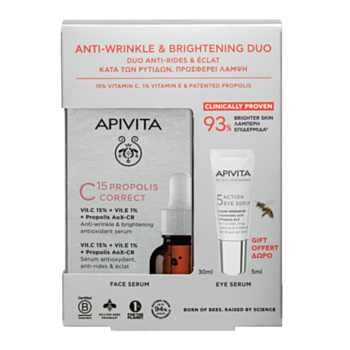 АПИВИТА КОМПЛЕКТ C15 PROPOLIS CORRECT СЕРУМ 30МЛ+СЕРУМ ЗА ОКОЛООЧНИЯ КОНТУР С 5 ДЕЙСТВИЯ 5МЛ