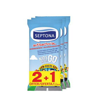 СЕПТОНА АНТИБАКТЕРИАЛНИ МОКРИ КЪРПИ ЗА ДЕЦА 2+1 Х 15