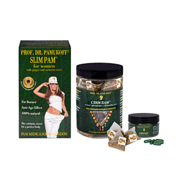 СЛИМ ПАМ ЗА ЖЕНИ К-Т ДЕЛУКС КАПС Х 40 + САШЕТА X 20 ПРОФ. ПАМУКОВ