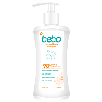 БЕБО ШАМПОАН ЗА КОСА И ТЯЛО 300МЛ С ПОМПА