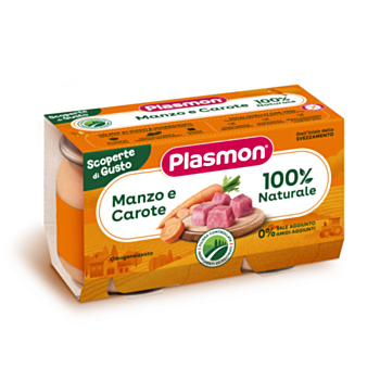 ПЛАЗМОН 4257 ПЮРЕ ГОВЕЖДО МЕСО И МОРКОВИ 6М+ 120ГР. Х 2