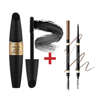 МФ КОМПЛЕКТ СПИРАЛА ФОЛС ЛАШ ЕФЕКТ 13МЛ + МОЛИВ ЗА ВЕЖДИ БРАУН ШЕЙПЪР 10