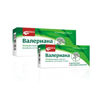 ВАЛЕРИАНА ТАБЛ. 30МГ. Х 100 - МЕДИКА /10бл/