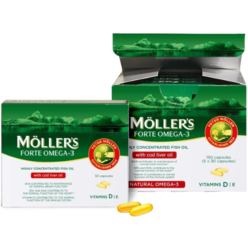 МЬОЛЕРС ФОРТЕ МАСЛО ОТ ДРОБ НА ТРЕСКА КАПС Х 150