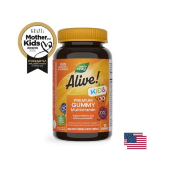 NW АЛАЙВ ПРЕМИУМ МУЛТИВИТАМИНИ ЗА ДЕЦА 3,5ГР. Х 90 ЖЕЛИРАНИ A