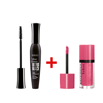 БУРЖОА КОМПЛЕКТ СПИРАЛА ГЛАМУР УЛТРА БЛЕК 7МЛ + ЧЕРВИЛО РУЖ ЕДИШЪН ВЕЛВЕТ 11