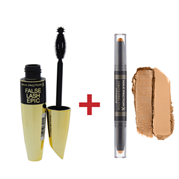 МФ КОМПЛЕКТ СПИРАЛА ФОЛС ЛАШ ЕПИК ЧЕРНА 13МЛ + СЕНКИ ЗА ОЧИ СТИК ДАБЪЛ ЕНДЕД-006