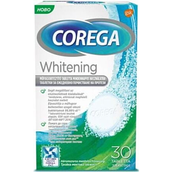 КОРЕГА ТАБЛЕТИ ЗА ПОЧИСТВАНЕ НА ПРОТЕЗИ WHITENING 30БР