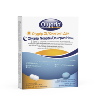 *ОЛИГРИП ДЕН И НОЩ 500МГ/60МГ+500МГ/25МГ ТАБЛ.Х12+4