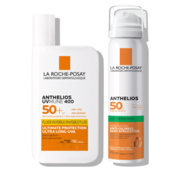 ЛРП АНТЕЛИОС РУТИНА ДУО - СУТРЕШНО И ПОВТОРНО НАНАСЯНЕ- UVMUNE SPF50+ ФЛУИД 50МЛ + СПРЕЙ МИСТ 75МЛ