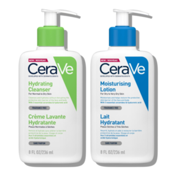 СЕРАВЕ РУТИНА ЗА СУХА КОЖА НА ТЯЛОТО - ПОЧИСТВАЩ КРЕМ 236МЛ + ХИДРАТИРАЩ ЛОСИОН 236МЛ