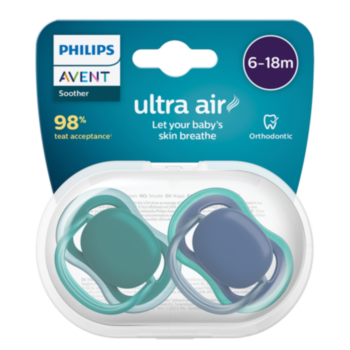 АВЕНТ ЗАЛЪГАЛКИ ОРТОДОНТИЧНИ ULTRA AIR 6-18М Х 2БР ЗЕЛЕНА SCF085/31