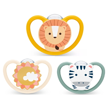 НУК ЗАЛЪГАЛКА SPACE СИЛИКОН 18-36М+КУТИЙКА 10739479 РАЗЛИЧНИ ЦВЕТОВЕ