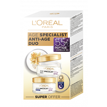 ЛОРЕАЛ КОМПЛЕКТ AGE SPECIALIST 55+ ДНЕВЕН КРЕМ 50МЛ+НОЩЕН КРЕМ 50МЛ