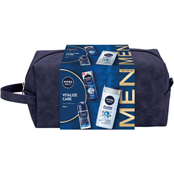 НИВЕА КОМПЛЕКТ МЕН VITALIZE CARE СЕРУМ ПРОТИВ БРЪЧКИ 30МЛ+ДУШ ГЕЛ 250МЛ+РОЛ ОН 50МЛ В