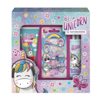 НАТУРАВЕРДЕ КОМПЛЕКТ BE A UNICORN ПАРФЮМНА ВОДА 100МЛ+ДУШ ПЯНА 100МЛ+АКСЕСОАРИ ЗА КОСА