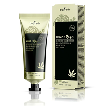БУЛФРЕШ КРЕМ ЗА РЪЦЕ С КОНОПЕНО МАСЛО И РОЗОВО МАСЛО 75МЛ