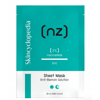 СКИНЦИКЛОПЕДИЯ ЛИСТ МАСКА ПРОТИВ НЕСЪВЪРШЕНСТВА С НИАЦИНАМИД И ЦИНК 20МЛ 3770042