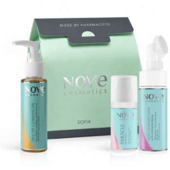 NOVE COSMETICS МИРАКЪЛ ПОЧИСТВАЩО ОЛИО + МИРАКЪЛ ПЯНА + GLOW SKIN КРЕМ ЗА ЛИЦЕ + ПОД. КУТИЯ