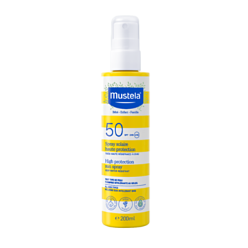 МУСТЕЛА СЛЪНЦЕЗАЩИТЕН СПРЕЙ ЗА БЕБЕТА И ДЕЦА SPF 50+ 200МЛ В