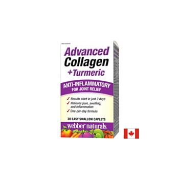 Advanced Collagen + Turmeric / Колаген и куркума за здравето на ставите, 30 мини каплети Webber Naturals 625273036602