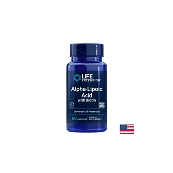 Алфа-липоева киселина 250 mg + биотин 2500 µg x 60 капсули, Alpha-Lipoic Acid with Biotin, Life Extension