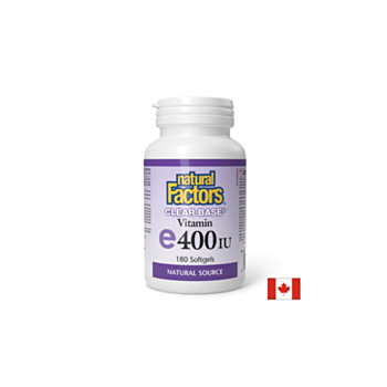 Антиоксидант - Витамин E Clear Base, 400 IU х 180 софтгел капсули Natural Factors 068958014456