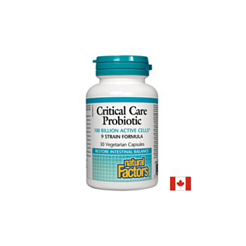 Critical Care Probiotic 9 щама, 100 млрд. активни пробиотици х 30 капсули Natural Factors 068958018195