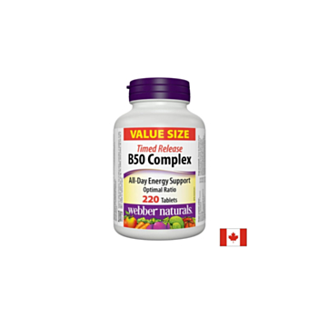 Енергия, мозъчна дейност и сърдечно-съдова система - Витамин В50 Комплекс, 220 таблетки 0625273036909