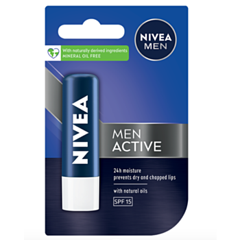 НИВЕА БАЛСАМ ЗА УСТНИ МЪЖКИ АКТИВ КЕЪР 4,8ГР 85152 А