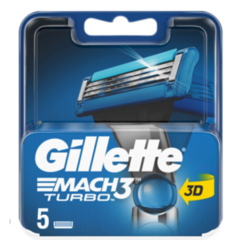 ЖИЛЕТ РЕЗЕРВНИ НОЖЧЕТА ЗА БРЪСНЕНЕ MACH 3 TURBO 3D Х 5БР.