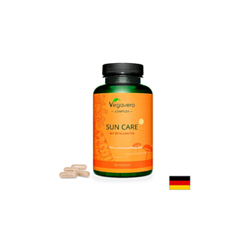 Sun Care Формула за слънчев загар с бета каротин - За кадифена, подхранена и здрава кожа, 180 капсули Vegavero