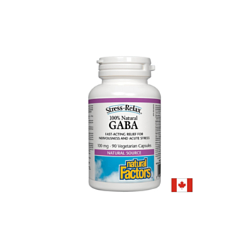 GABA 100% Natural/ Гама-АминоБутирова Киселина 100 mg х 90 капсули Natural Factors 068958028361