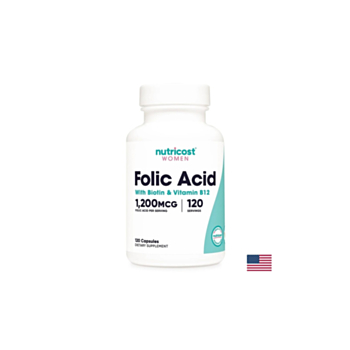 Грижа за сърцето, нервната система, косата и кожата - Фолиева киселина + Биотин + Витамин В12, 120 капсули 