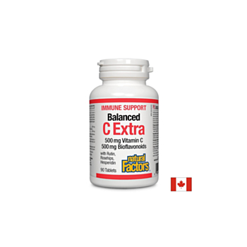 Immune Support Balanced C Extra / Витамин С (500 mg) и биофлавоноиди (500 mg), 90 таблетки Natural Factors 068958013114
