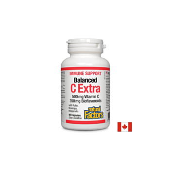 Immune Support Balanced C Extra / Витамин С (500 mg) и биофлавоноиди (350 mg), 90 капсули Natural Factors 068958013213