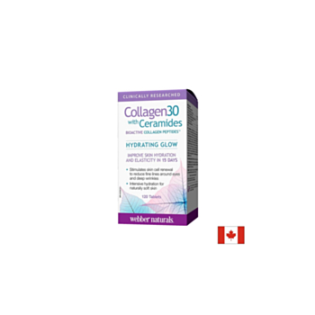 Collagen30&reg; with Ceramides - Колаген + Серамиди, 120 таблетки Webber Naturals