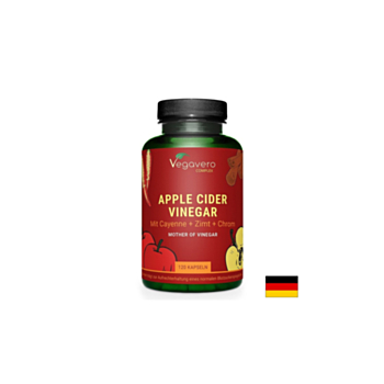 Контрол на кръвната захар и теглото - Ябълков оцет + лют червен пипер, канела и хром, 120 капсули